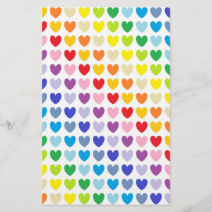 Papelería Corazones más amplios del arco iris del espectro