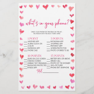 Papelería Corazones ¿Qué Hay En Tu Teléfono? Juego de Desped