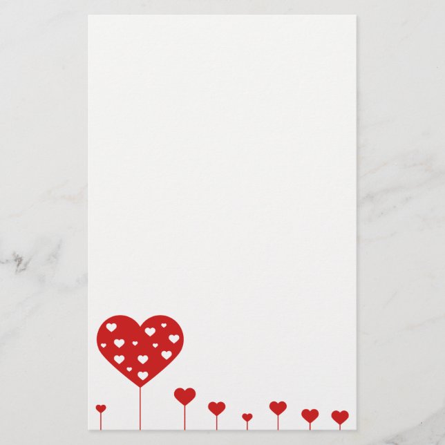 Papelería Corazones románticos dulces (Anverso)