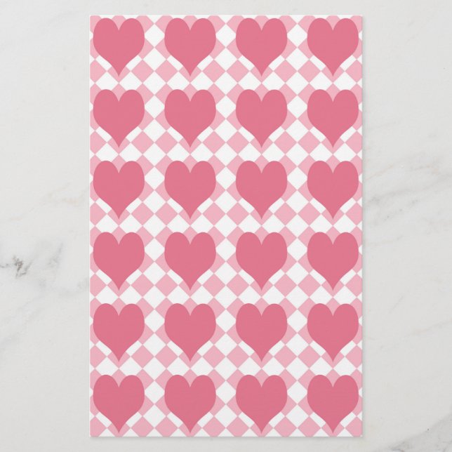 Papelería Corazones rosados (Anverso)