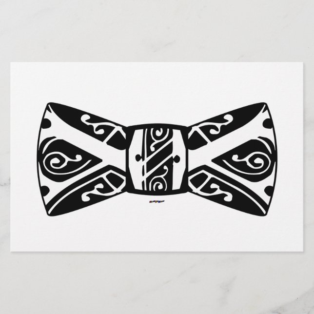 Papelería Corbata de lazo negra y blanca (Anverso)
