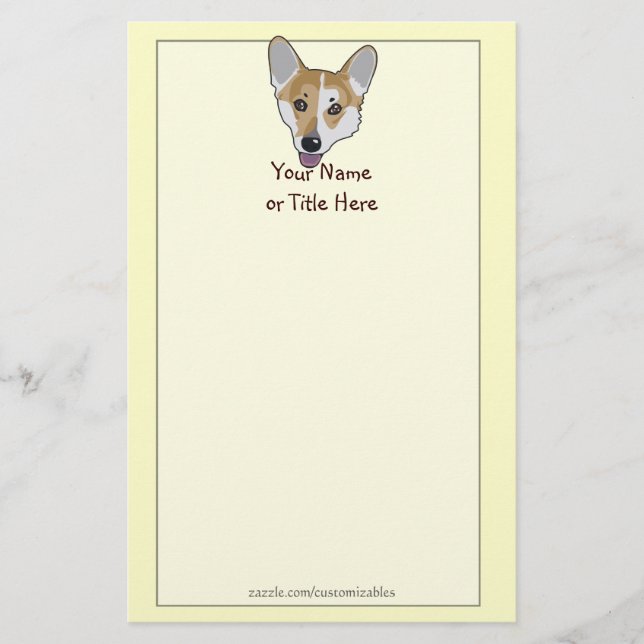 Papelería Corgi Face Stationery (Anverso)