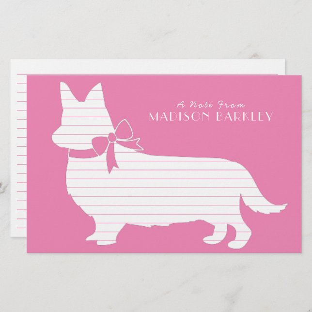 Papelería Corgi Puppy Perro Pembroke Stationery galesa (Anverso / Reverso)