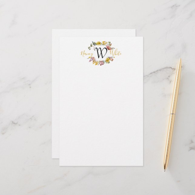Papelería Corona floral personalizada  (Anverso/Reverso In Situ)