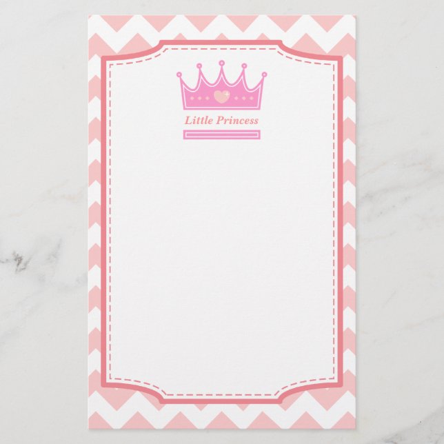 Papelería Corona rosa para la princesa real (Anverso)