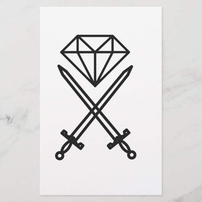 Papelería Cortado de diamantes (Anverso)