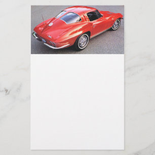 Papelería Corvette rojo de la ventana dividida clásica