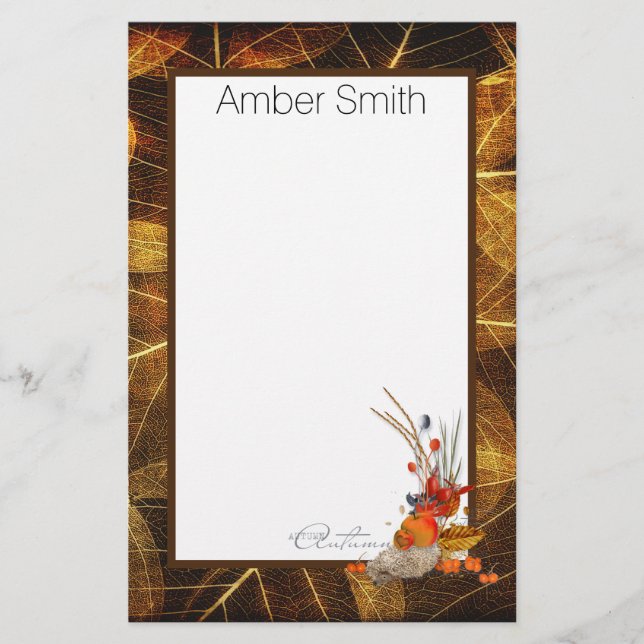 Papelería Cosecha otoñal personalizada (Anverso)