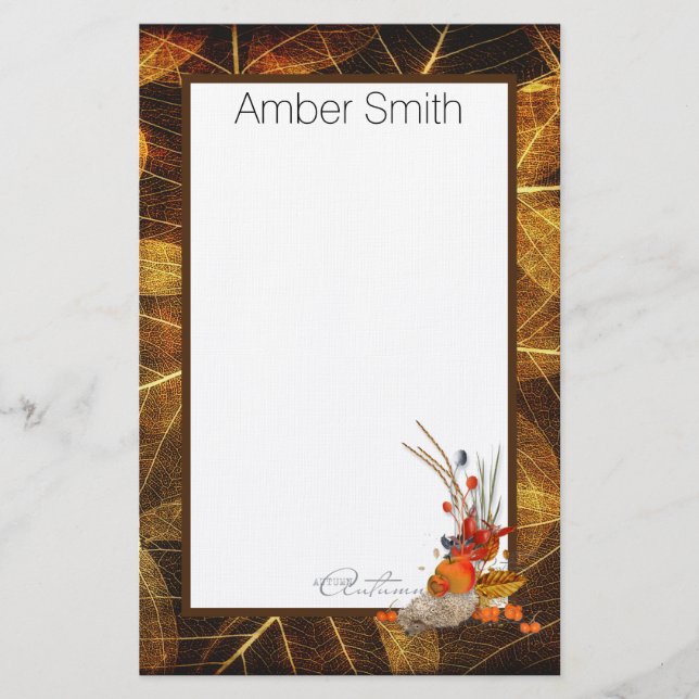 Papelería Cosecha otoñal personalizada (Anverso)