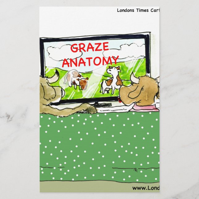 Papelería Cow TV muestra a divertida Personalizado (Anverso)