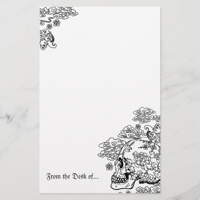 Papelería Cráneo del flor (Anverso)