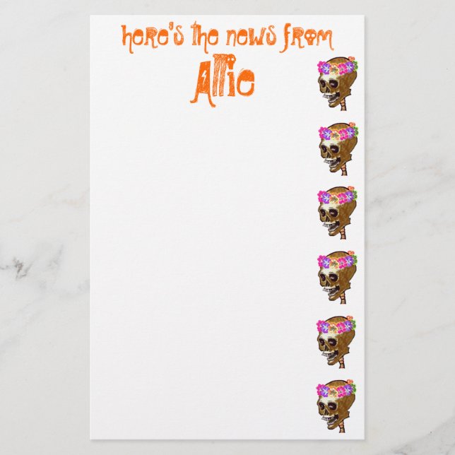 Papelería Cráneo fresco personalizado (Anverso)