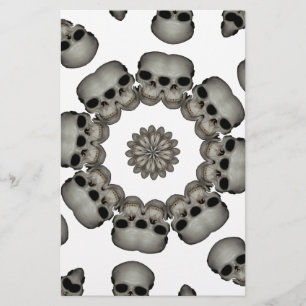 Papelería Cráneo Humano Espeluznante Mandala