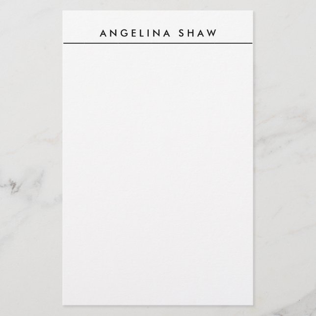 Papelería Creación profesional de estilo blanco sencillo (Anverso)