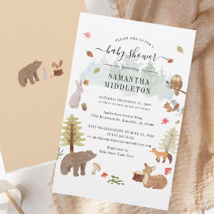 Papelería Creaciones de Woodland Invitación a Baby Shower