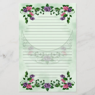 Papelería Creciente vertical de la diosa verde alineado