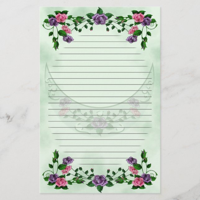 Papelería Creciente vertical de la diosa verde alineado (Anverso)