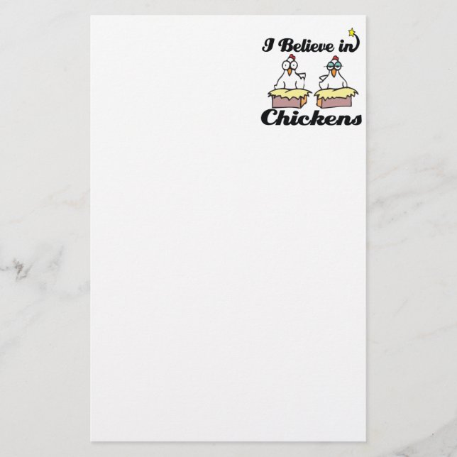 Papelería creo en los pollos (Anverso)