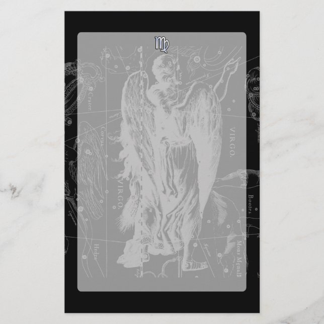 Papelería Cromo como Rótulo Virgo Zodiac en Hevelius en Negr (Anverso)