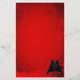 Papelería Crows rojos góticos
