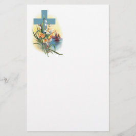 Papelería Cruz Azul Con Flores Y Barcos