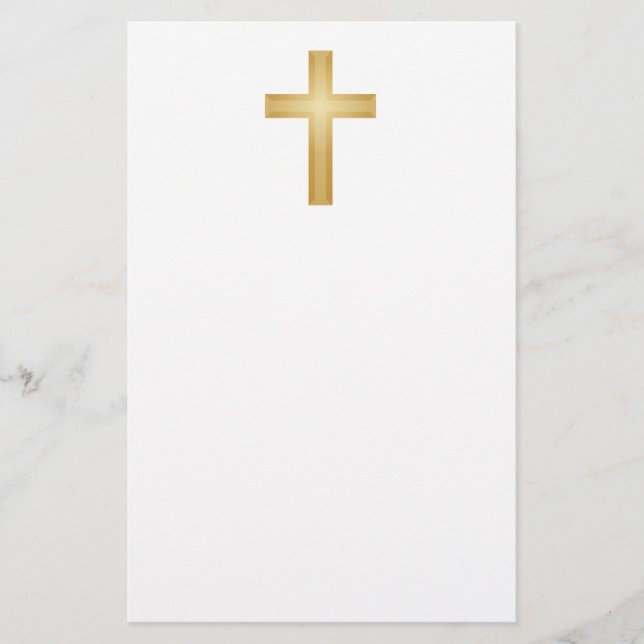 Papelería Cruz cristiana dorada (Anverso)