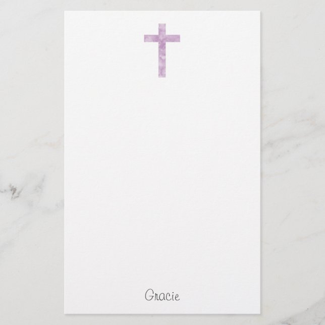 Papelería Cruz de acuarela de suavidad de plumen abstracto (Anverso)