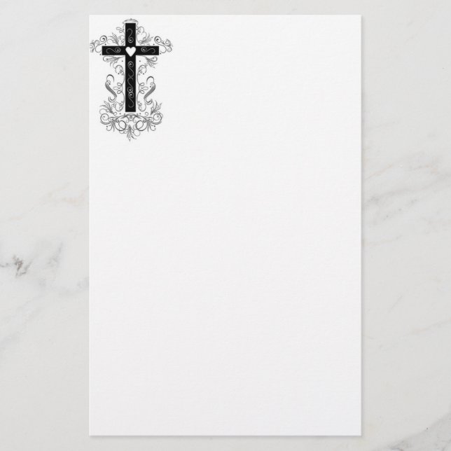 Papelería Cruz floreada (Anverso)
