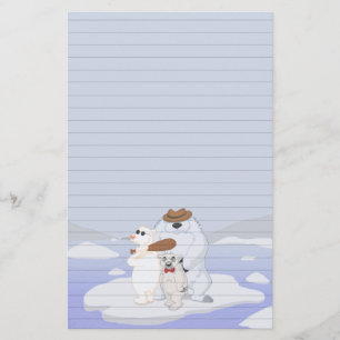 Papelería Cuadrilla del oso polar en los efectos de