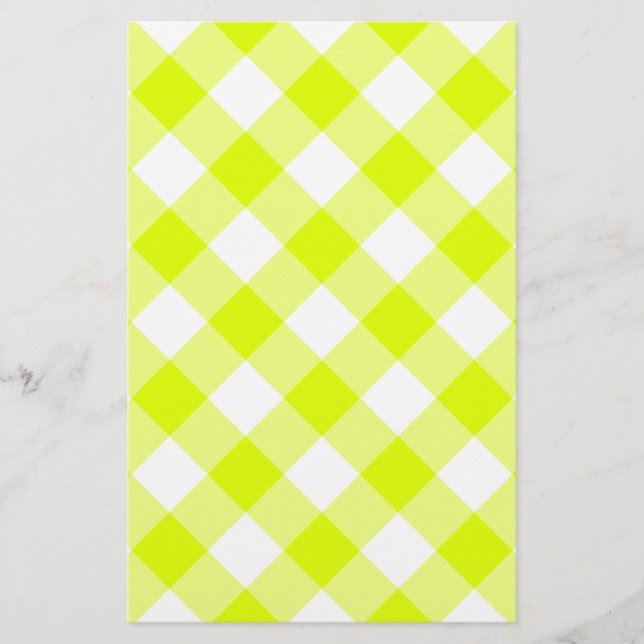 Papelería Cuadros amarillos chartreuse (Anverso)