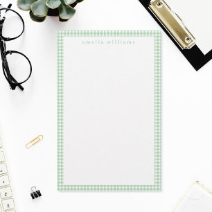 Papelería Cuadros de Gingham Verde