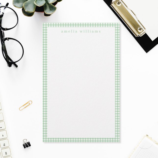 Papelería Cuadros de Gingham Verde (Subido por el creador)