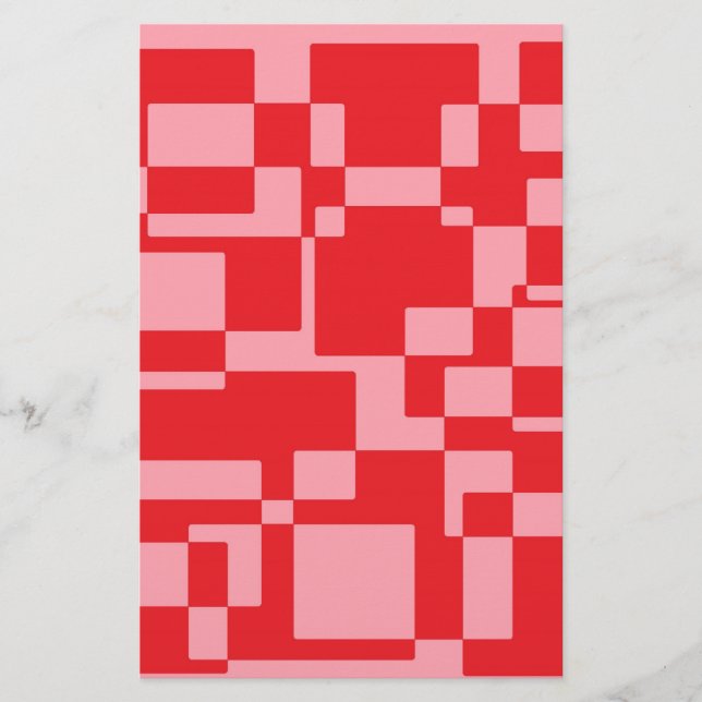 Papelería Cuadros rojos (Anverso)