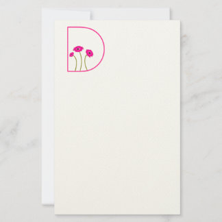 Papelería Cualquier color Personalizado Monograma Frambuesa 