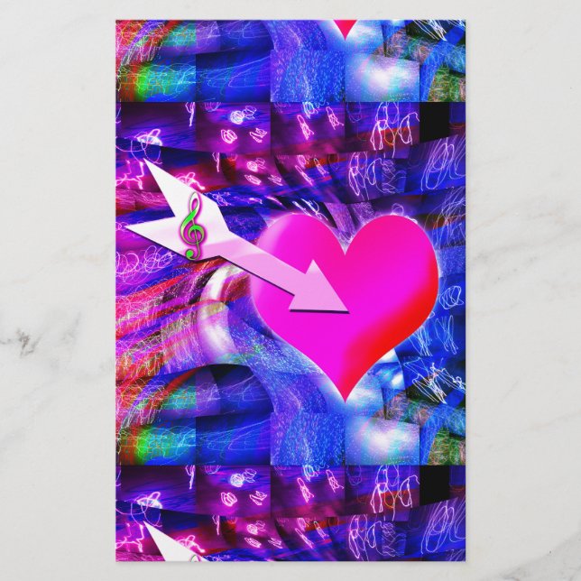 Papelería Cuando la flecha musical apunta al corazón (Anverso)