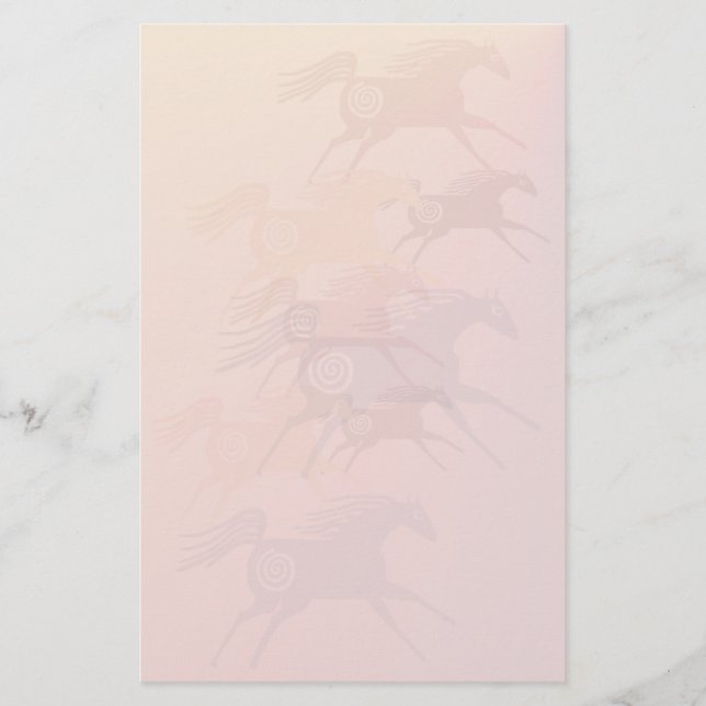 Papelería Cuatro caballos antiguos inmóviles (Anverso)