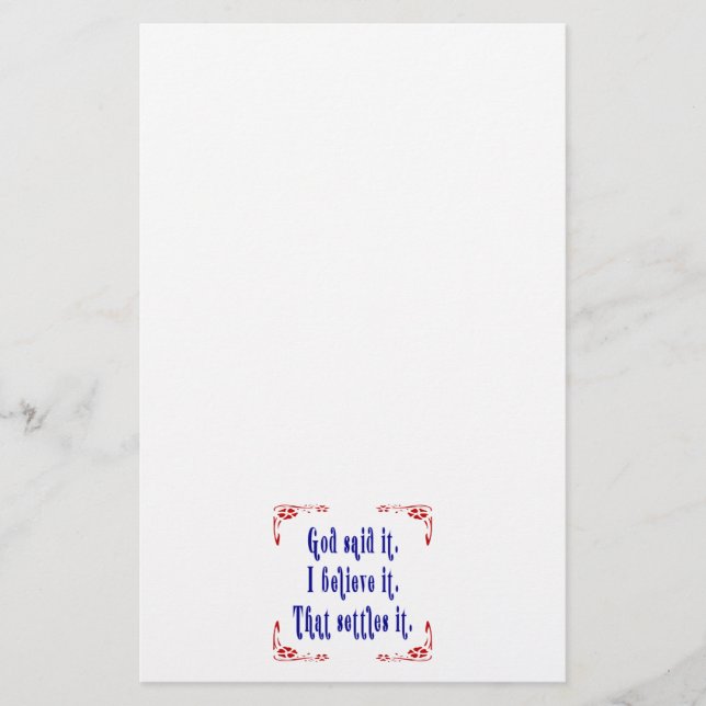Papelería Cuatro Flores Rojas Dios lo Dijo! (Anverso)
