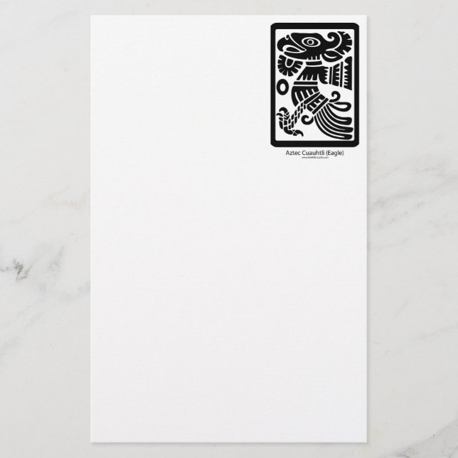 Papelería Cuauhtli azteca - efectos de escritorio (negros) (Anverso)