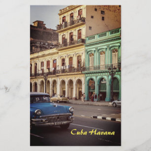 Papelería Cuba La Habana Vintage Classic Car Cityscape