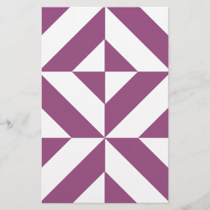 Papelería Cubo de decodificación geométrica púrpura cálido