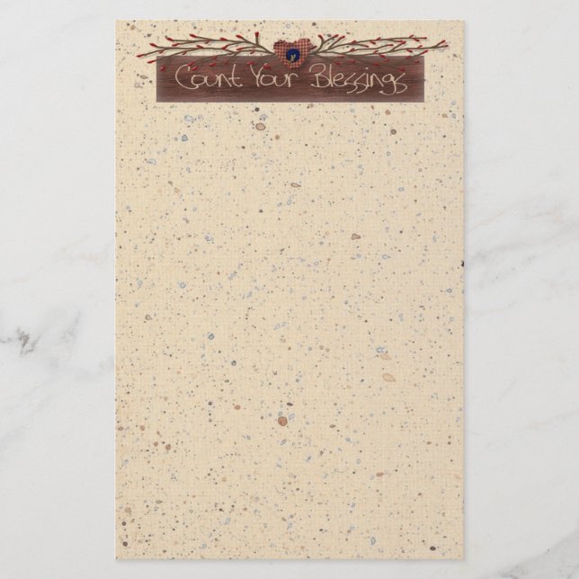 Papelería Cuenta tus bendiciones Stationery (Anverso)