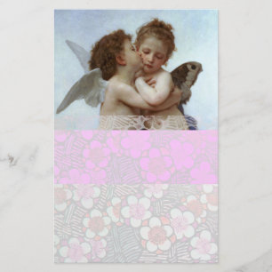 Papelería Cupido y psicópata como niños, blanco rosado