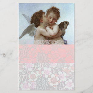 Papelería Cupido y Psique de niños, rosa blanco