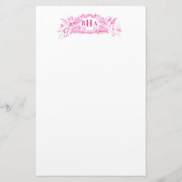 Papelería Cupidos rosados y monograma