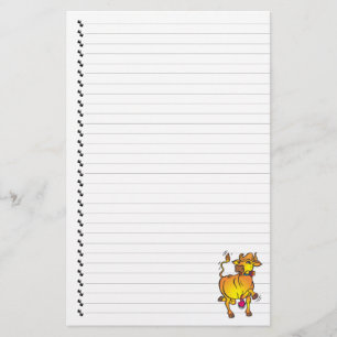 Papelería Curiosa Personalizado Cow Lined Mascota Stationery