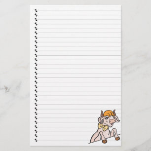 Papelería Curiosa Personalizado Cow Lined Mascota Stationery