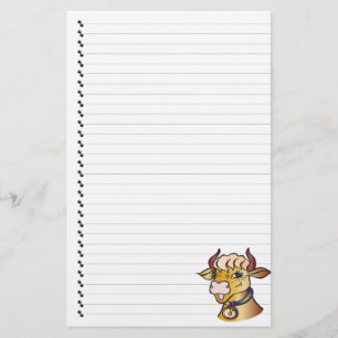 Papelería Curiosa Personalizado Cow Lined Mascota Stationery