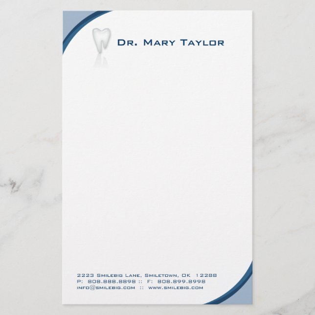 Papelería Curva azul dental dental para dientes molares (Anverso)