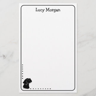 Papelería Custom Black Lab Cute Dog Art Stationery