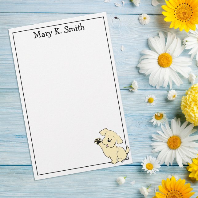 Papelería Custom Yellow Lab Puppy Cute Dog Art Stationery (Subido por el creador)